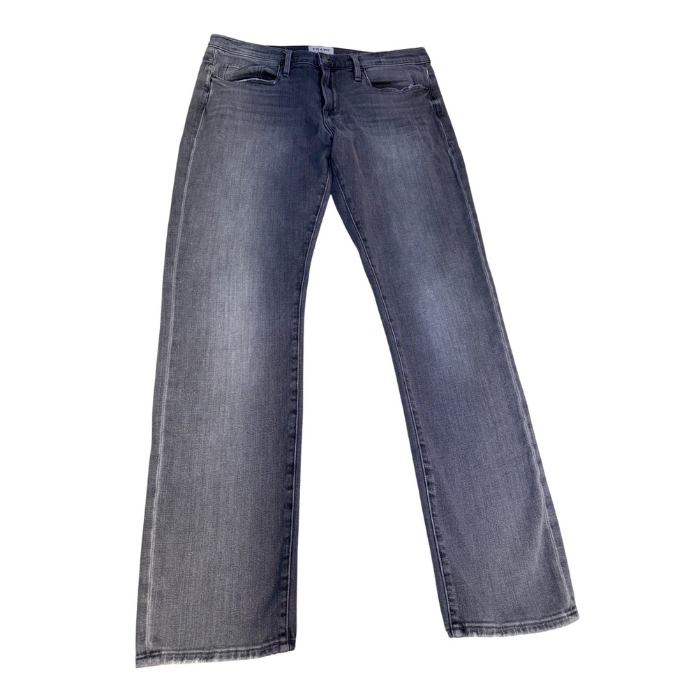 Frame Denim‎ L'Homme Slim Mens Grey Faded Slim Fit Jeans Size 34